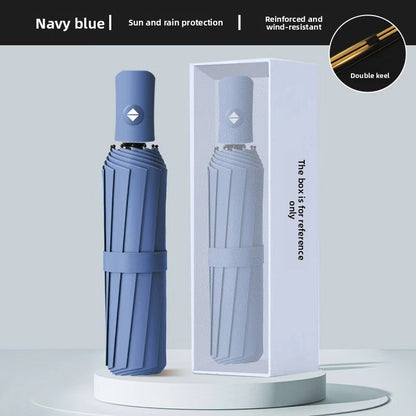 Automatic 24-Rib Umbrella Folding Umbrella High-End Feel Dual-Use Sunshade Sun Protection Umbrella Business Wholesale Custom Sun Umbrella