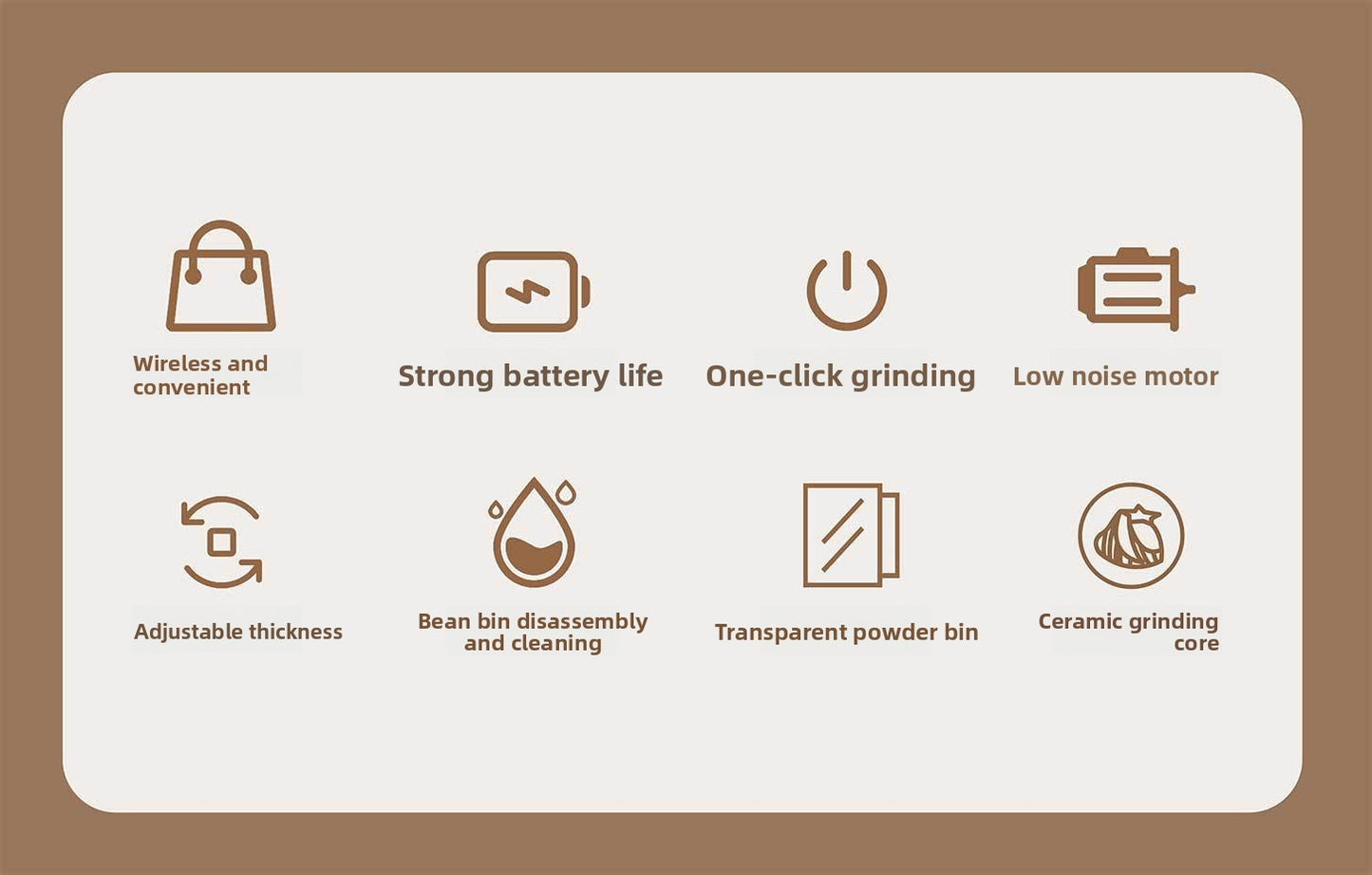 Electric Grinder Italian Hand Brew Coffee Bean Grinder Adjustable Coarseness Rechargeable Portable Small Household Bean Grinder