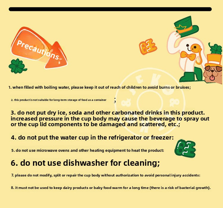 JEKO Multi-Drink Insulated Cup 316 Stainless Steel Food Grade Children Students Men Women High Appearance Cartoon Water Bottle