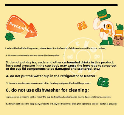 JEKO Multi-Drink Insulated Cup 316 Stainless Steel Food Grade Children Students Men Women High Appearance Cartoon Water Bottle