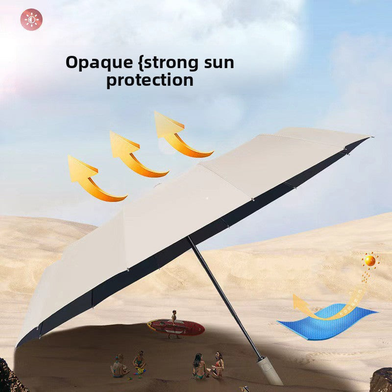Automatic 24-Rib Umbrella Folding Umbrella High-End Feel Dual-Use Sunshade Sun Protection Umbrella Business Wholesale Custom Sun Umbrella