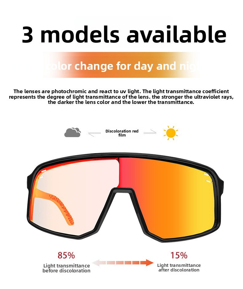 Photochromic Cycling Glasses Day and Night Windproof Sports Glasses Running Marathon Glasses Cycling Goggles