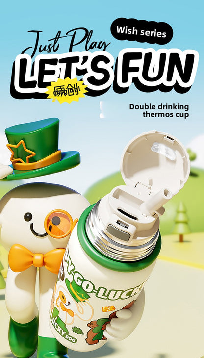 JEKO Multi-Drink Insulated Cup 316 Stainless Steel Food Grade Children Students Men Women High Appearance Cartoon Water Bottle