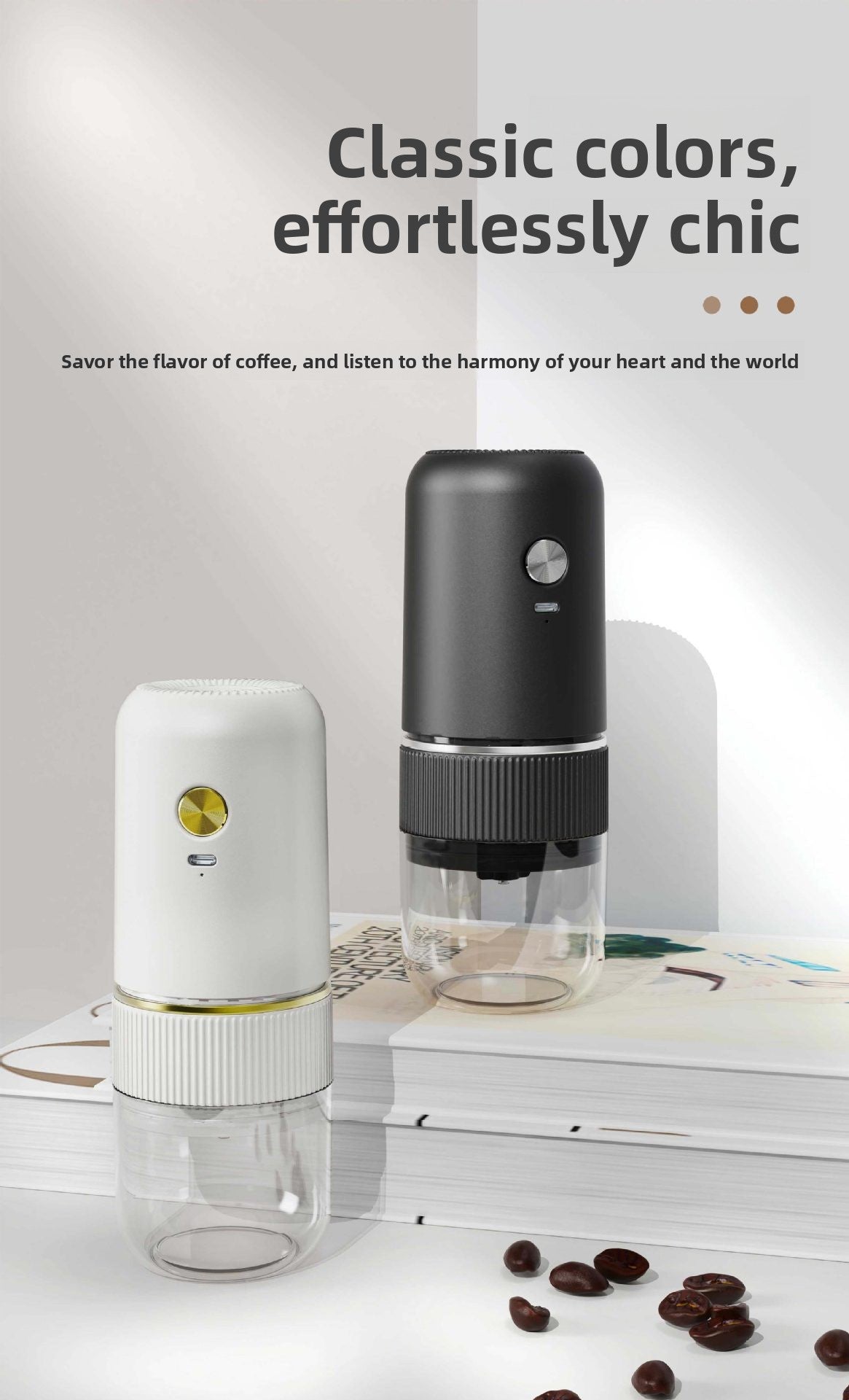 Electric Grinder Italian Hand Brew Coffee Bean Grinder Adjustable Coarseness Rechargeable Portable Small Household Bean Grinder