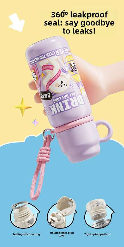 JEKO Multi-Drink Insulated Cup 316 Stainless Steel Food Grade Children Students Men Women High Appearance Cartoon Water Bottle