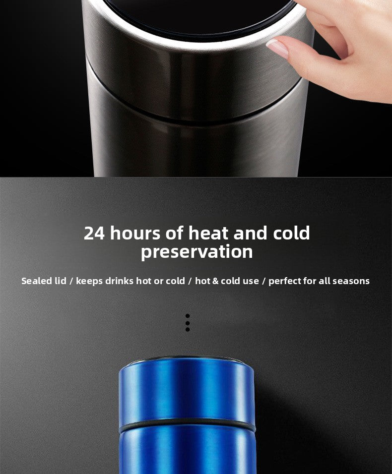 Smart Insulated Cup Stainless Steel 304 Temperature Display Cup Gift Custom Water Cup Frosted Business Straight Cup Wholesale