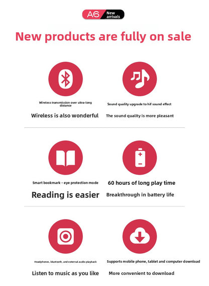 MP3 Manufacturer Supplies A6 Student Player MP4 Card Slot Touch Button Bluetooth Speaker Mini Portable Walkman