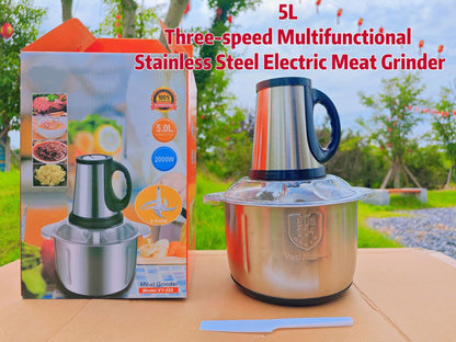 Cross-Border Meat Grinder Stainless Steel Multi-Functional Blender Household Electric Food Processor Large Capacity Baby Food Maker Meat Mincer