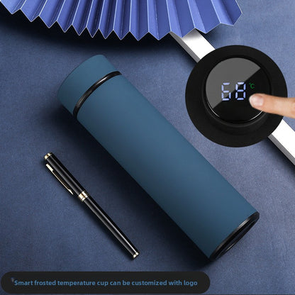 Smart Insulated Cup Stainless Steel 304 Temperature Display Cup Gift Custom Water Cup Frosted Business Straight Cup Wholesale
