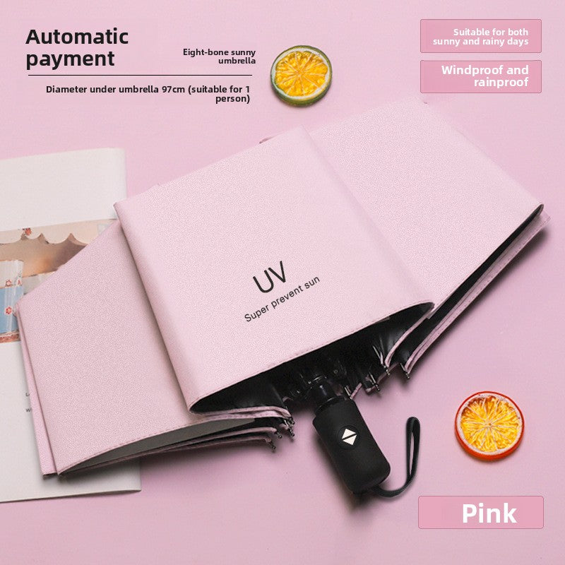 Automatic 24-Rib Umbrella Folding Umbrella High-End Feel Dual-Use Sunshade Sun Protection Umbrella Business Wholesale Custom Sun Umbrella