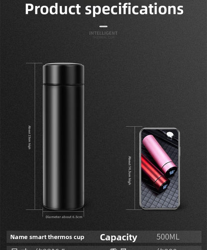 Smart Insulated Cup Stainless Steel 304 Temperature Display Cup Gift Custom Water Cup Frosted Business Straight Cup Wholesale