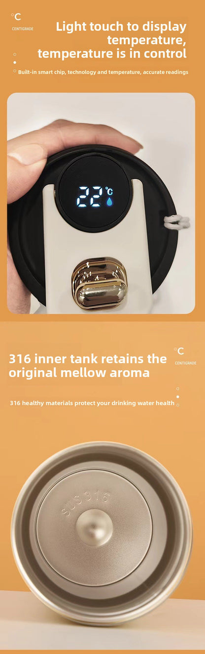 New Smart 316 Stainless Steel Coffee Cup High-Value Gift Insulated Cup Portable Cup Internet Celebrity Water Cup