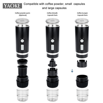 Shopkeeper's Recommendation Portable Fully Automatic Espresso Capsule Coffee Machine Compatible with Large and Small Capsules and Coffee Powder