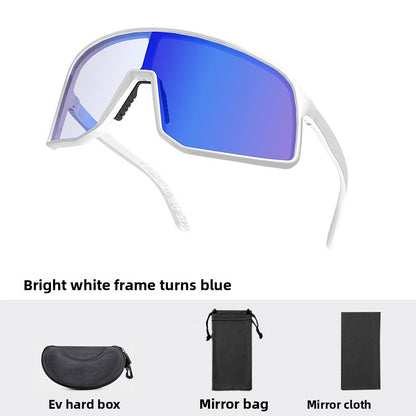Photochromic Cycling Glasses Day and Night Windproof Sports Glasses Running Marathon Glasses Cycling Goggles