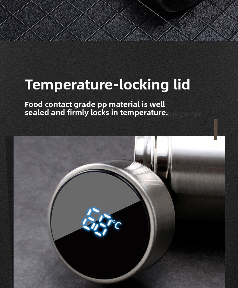 Smart Insulated Cup Stainless Steel 304 Temperature Display Cup Gift Custom Water Cup Frosted Business Straight Cup Wholesale