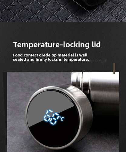 Smart Insulated Cup Stainless Steel 304 Temperature Display Cup Gift Custom Water Cup Frosted Business Straight Cup Wholesale