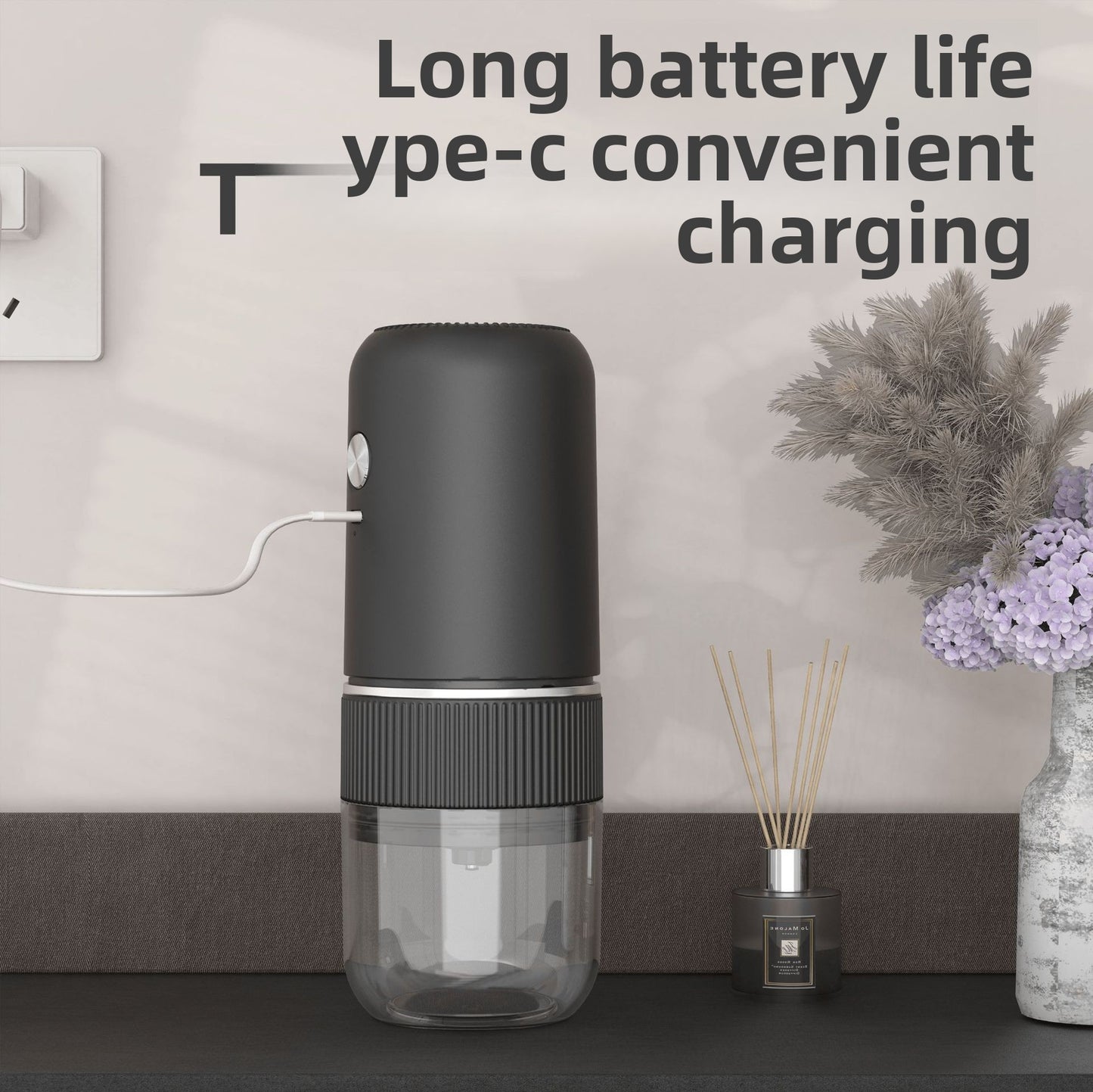 Electric Grinder Italian Hand Brew Coffee Bean Grinder Adjustable Coarseness Rechargeable Portable Small Household Bean Grinder