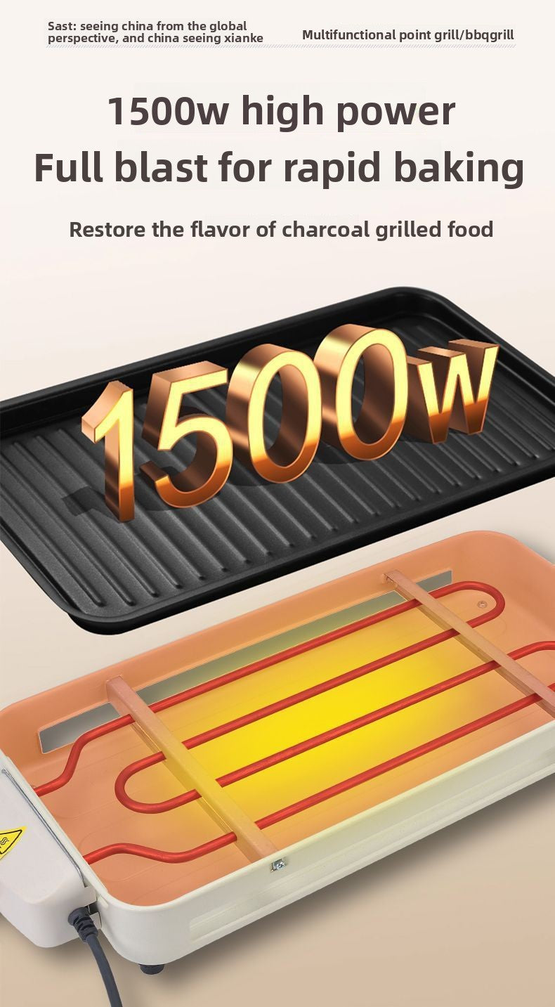 High Power 1500W Multifunctional Electric Grill Smokeless BBQ All-in-One Machine Master of Skewers and Grilling at Your Fingertips