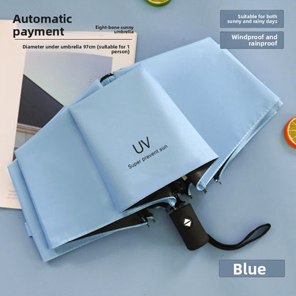 Automatic 24-Rib Umbrella Folding Umbrella High-End Feel Dual-Use Sunshade Sun Protection Umbrella Business Wholesale Custom Sun Umbrella