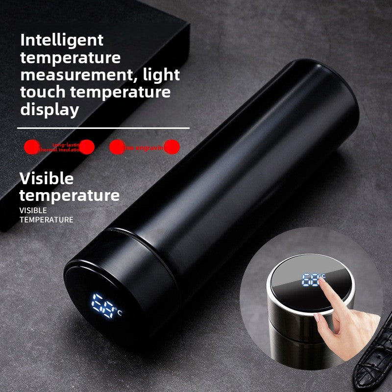 Smart Insulated Cup Stainless Steel 304 Temperature Display Cup Gift Custom Water Cup Frosted Business Straight Cup Wholesale