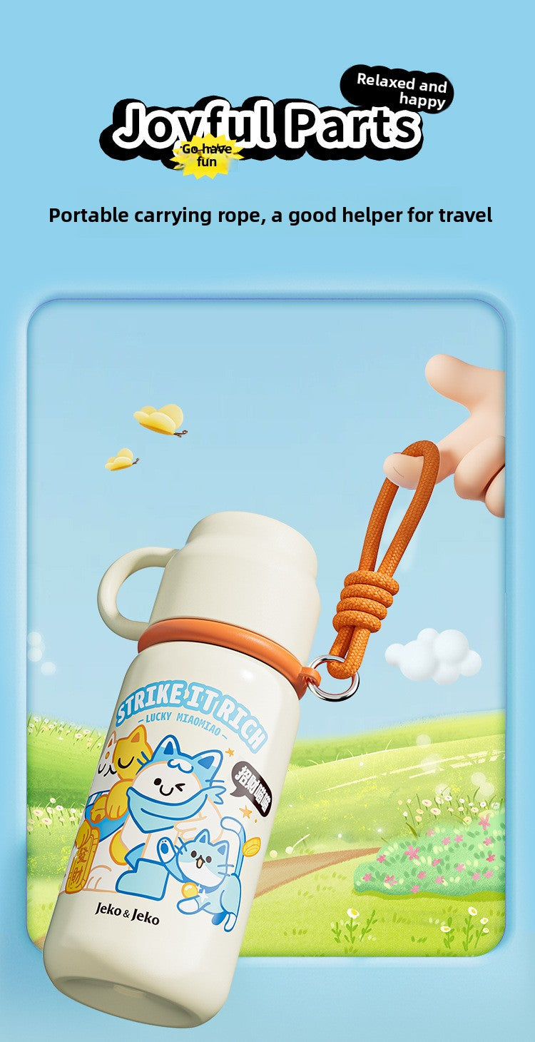 JEKO Multi-Drink Insulated Cup 316 Stainless Steel Food Grade Children Students Men Women High Appearance Cartoon Water Bottle