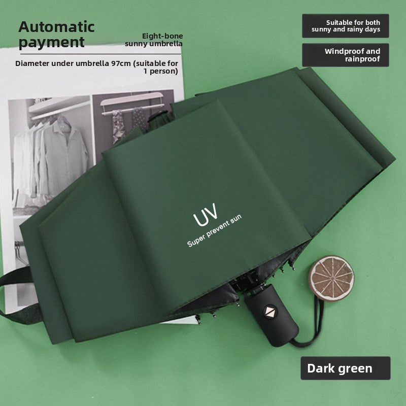 Automatic 24-Rib Umbrella Folding Umbrella High-End Feel Dual-Use Sunshade Sun Protection Umbrella Business Wholesale Custom Sun Umbrella