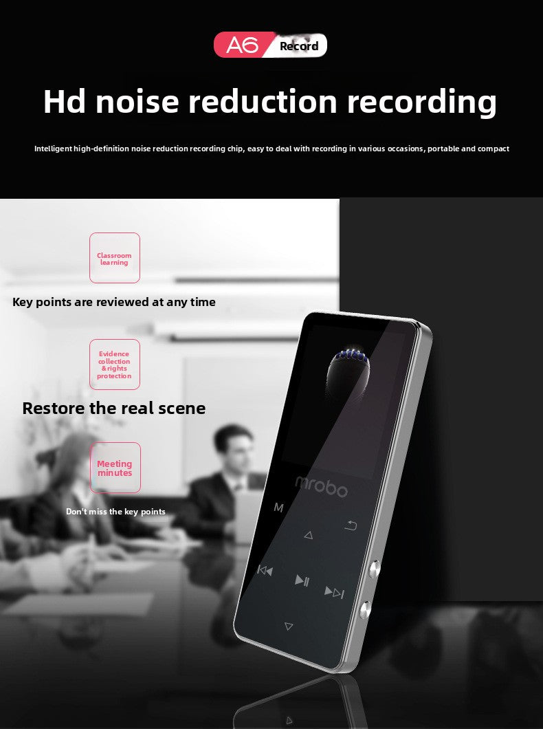 MP3 Manufacturer Supplies A6 Student Player MP4 Card Slot Touch Button Bluetooth Speaker Mini Portable Walkman