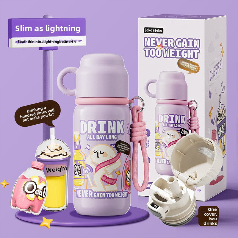 JEKO Multi-Drink Insulated Cup 316 Stainless Steel Food Grade Children Students Men Women High Appearance Cartoon Water Bottle