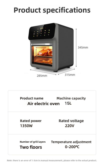 2025 New Model Air Fryer Large Capacity Touchscreen Visual Household Multifunctional Electric Oven Export Electric Fryer