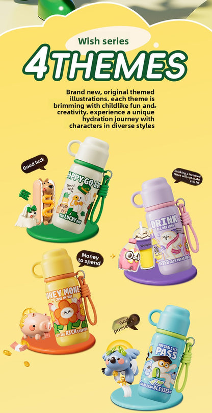 JEKO Multi-Drink Insulated Cup 316 Stainless Steel Food Grade Children Students Men Women High Appearance Cartoon Water Bottle
