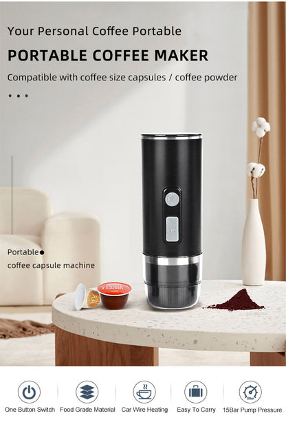 Shopkeeper's Recommendation Portable Fully Automatic Espresso Capsule Coffee Machine Compatible with Large and Small Capsules and Coffee Powder