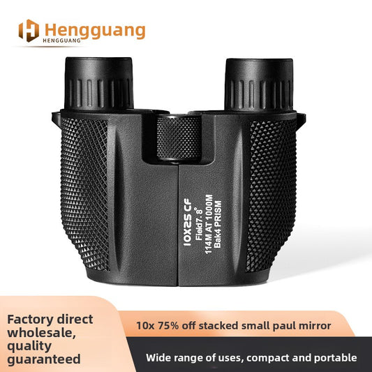 Manufacturer Wholesale Foldable 10X25 Small Paul Travel Outdoor Supplies Mini HD High Magnification Binoculars