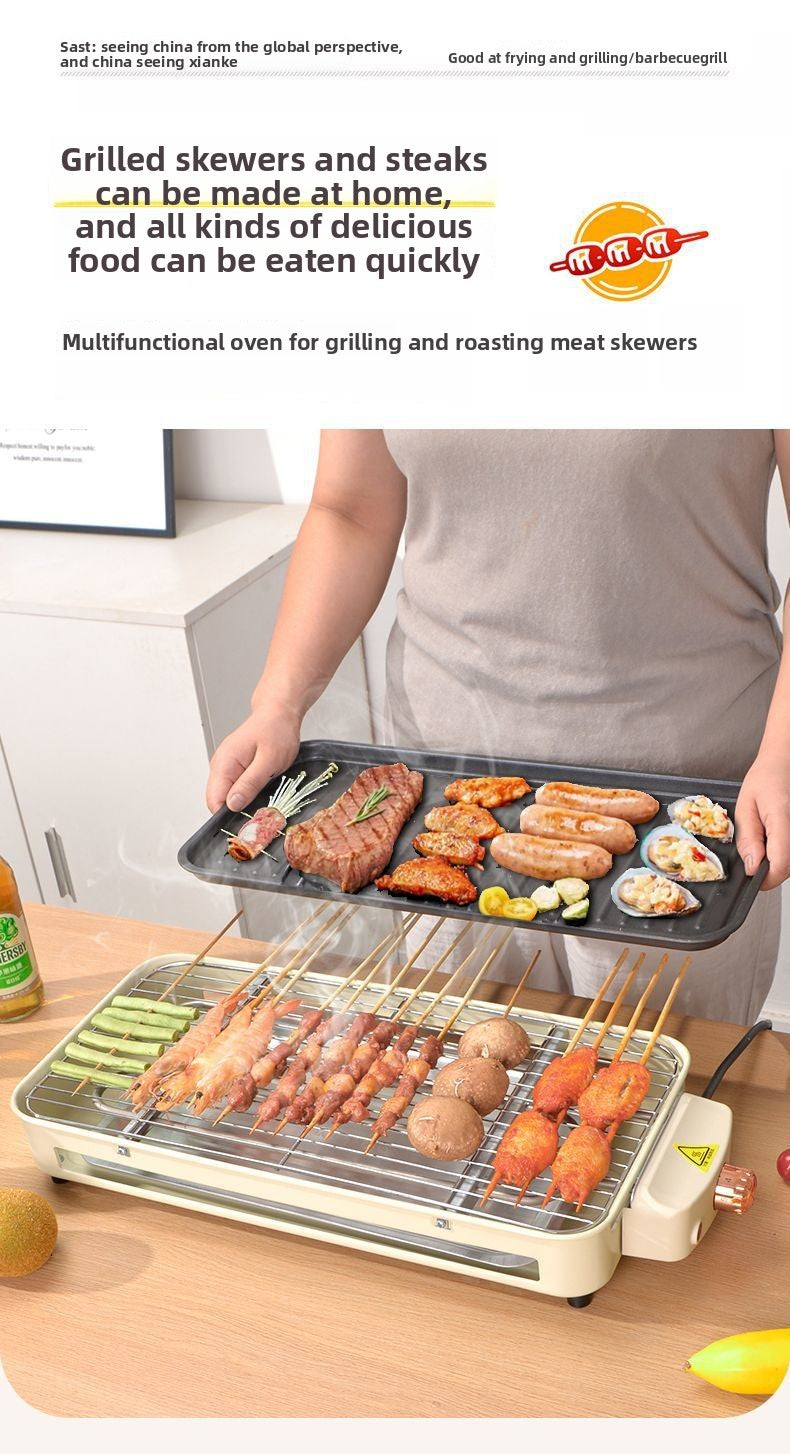 High Power 1500W Multifunctional Electric Grill Smokeless BBQ All-in-One Machine Master of Skewers and Grilling at Your Fingertips