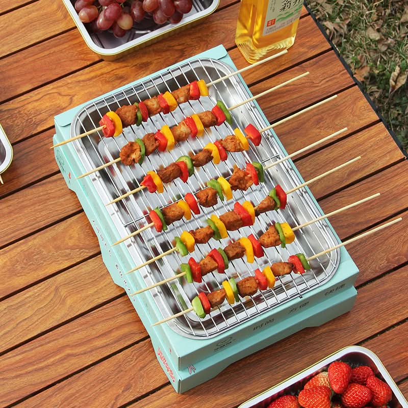 Smokeless portable grill perfect for picnics
