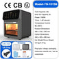 2025 New Model Air Fryer Large Capacity Touchscreen Visual Household Multifunctional Electric Oven Export Electric Fryer