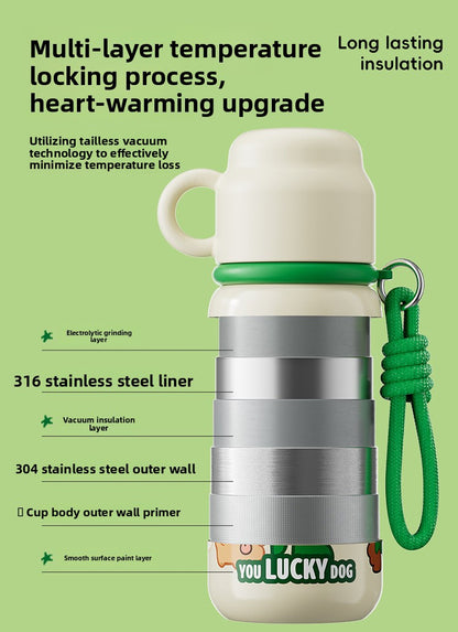 JEKO Multi-Drink Insulated Cup 316 Stainless Steel Food Grade Children Students Men Women High Appearance Cartoon Water Bottle