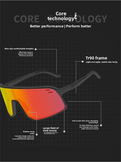 Photochromic Cycling Glasses Day and Night Windproof Sports Glasses Running Marathon Glasses Cycling Goggles