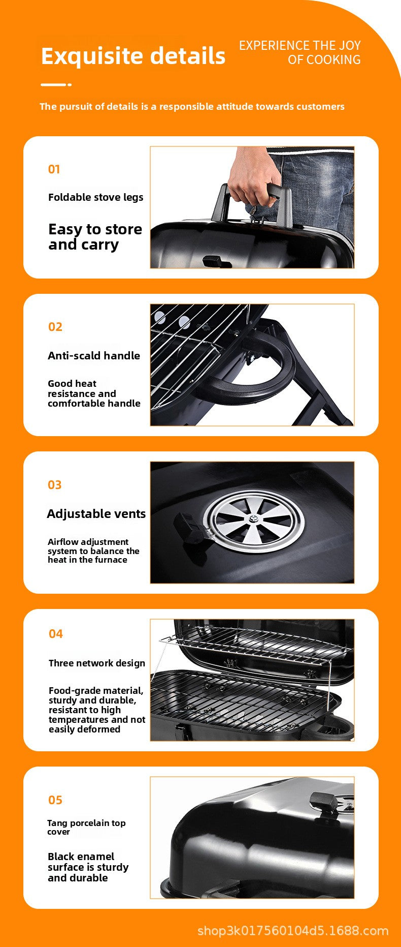 Portable Camping BBQ Grill Outdoor Charcoal Grill Home Small Stove Tea Brewing Set