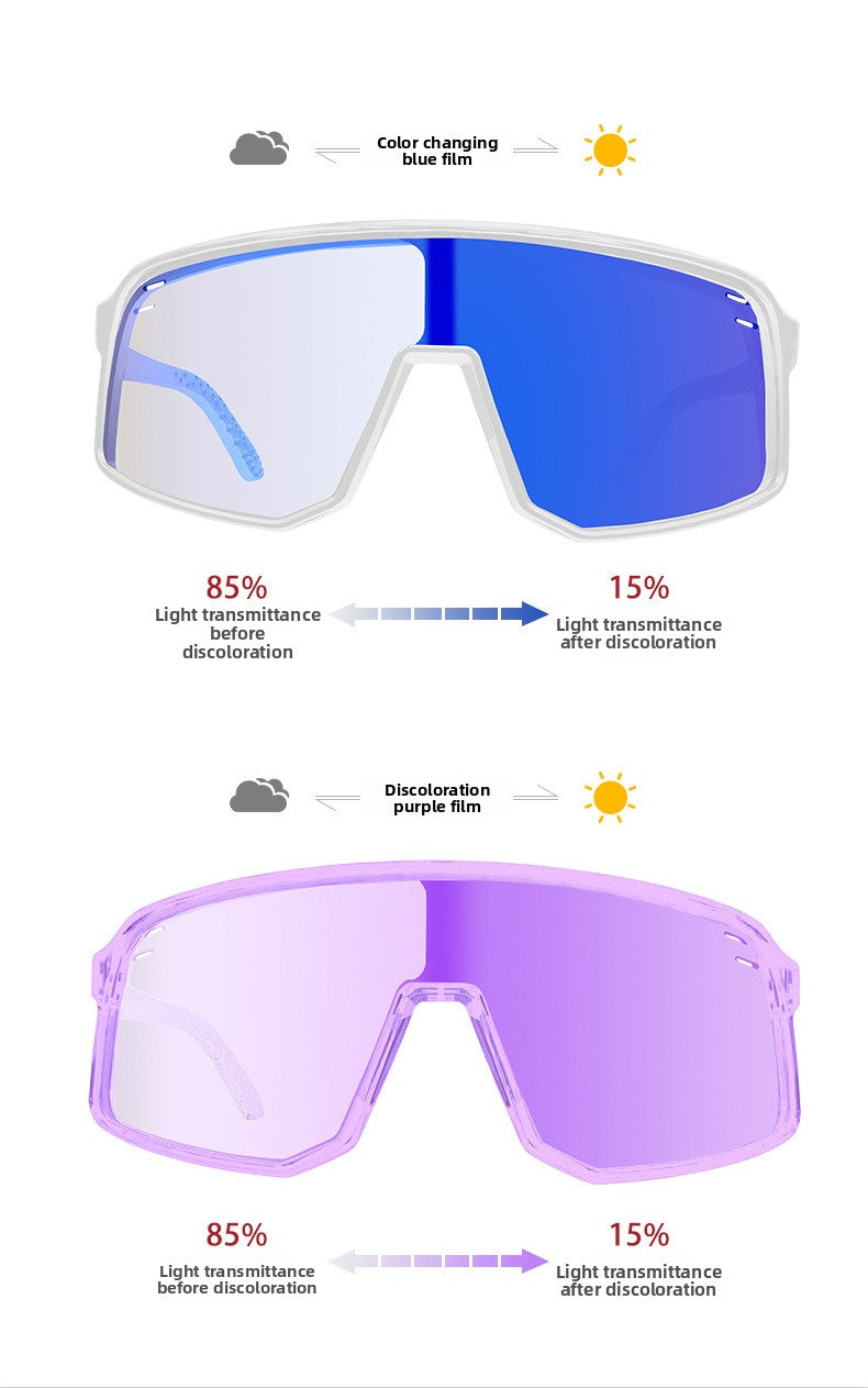 Photochromic Cycling Glasses Day and Night Windproof Sports Glasses Running Marathon Glasses Cycling Goggles