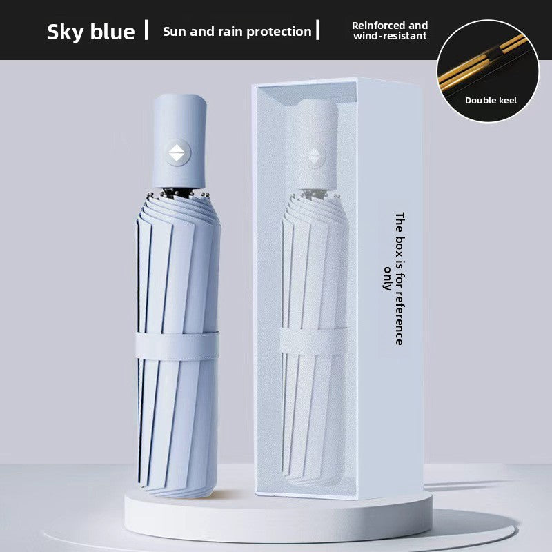 Automatic 24-Rib Umbrella Folding Umbrella High-End Feel Dual-Use Sunshade Sun Protection Umbrella Business Wholesale Custom Sun Umbrella