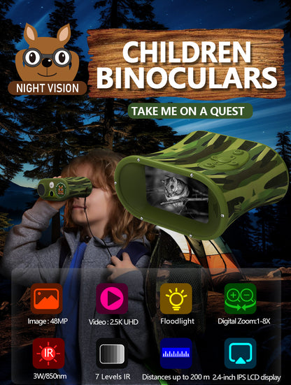 New Hot-Selling HD Photo and Video Birdwatching Binoculars Infrared Outdoor Children's Cross-Border Digital Telescope Night Vision Device