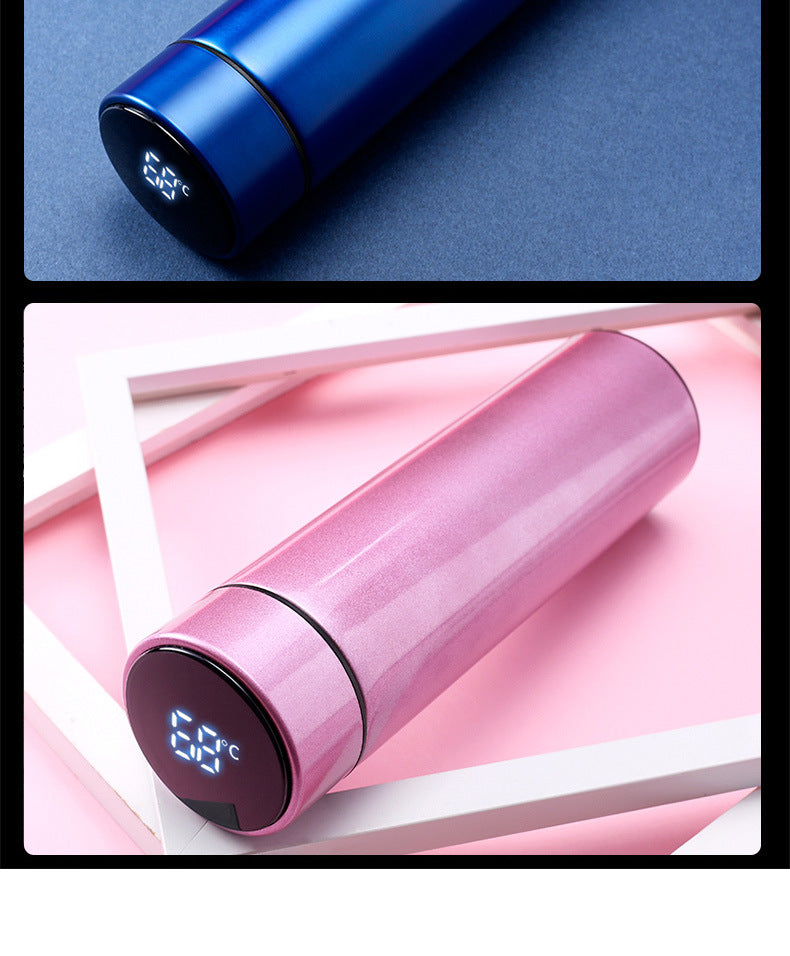 Smart Insulated Cup Stainless Steel 304 Temperature Display Cup Gift Custom Water Cup Frosted Business Straight Cup Wholesale