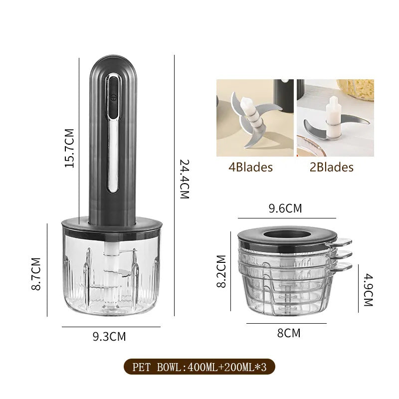 Household Wireless Electric Meat Grinder Kitchen Multifunctional Food Processor Garlic Masher Small Meat Chopper Baby Food Processor